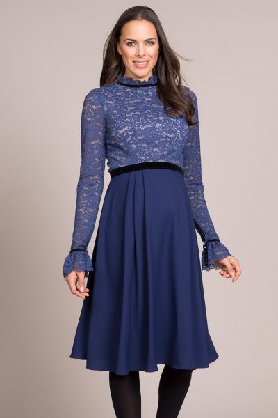 Lace & Silk Maternity Cocktail Dress
