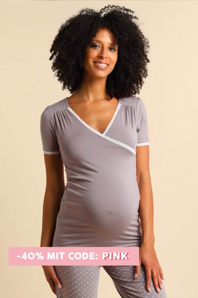 Modal Maternity and Nursing Shirt taupe