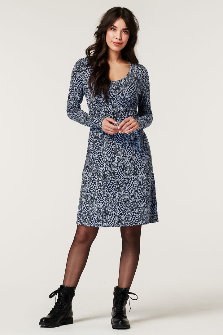 Ecovero Maternity and Nursing Dress with Allover Print