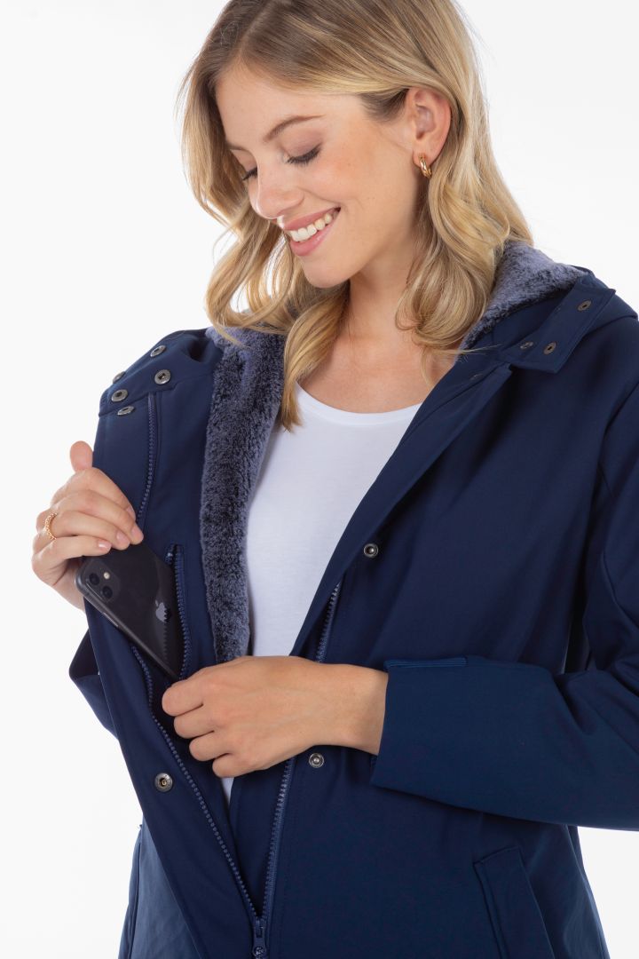 3 in 1 Maternity Parka with Babywearing Panel navy