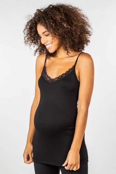 Ecovero Maternity Undershirt with lace black