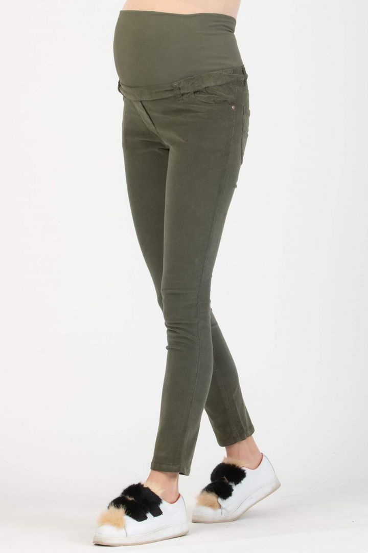 Skinny Maternity Cord Trousers olive