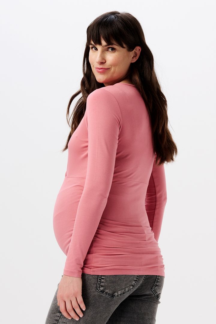 Ecovero Cross-Over Maternity and Nursing Shirt rose