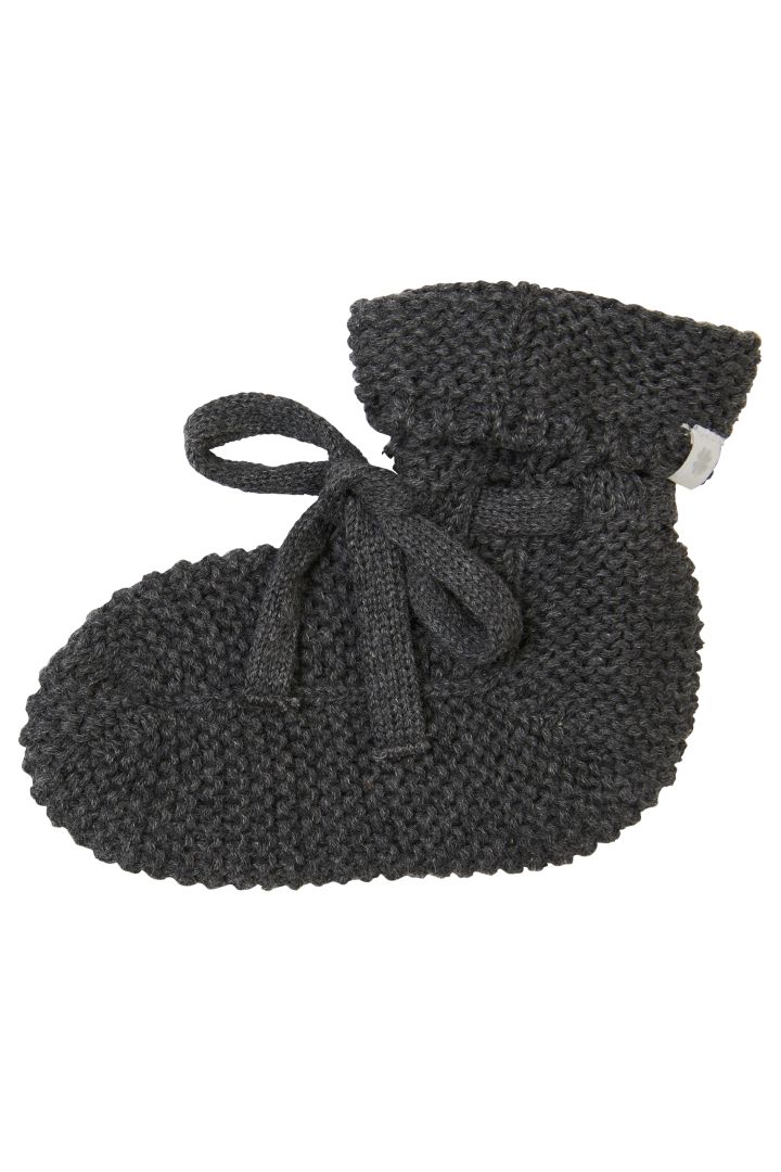 Organic Baby Knitted Shoes dark grey