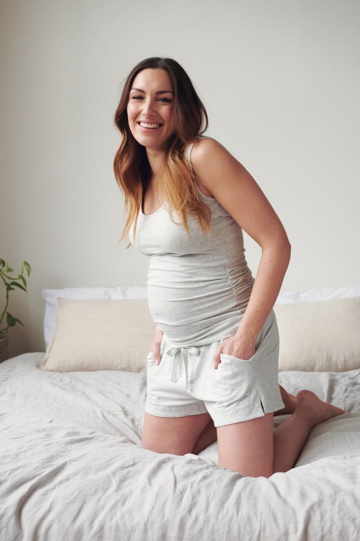Organic Maternity Shorts with Drawstring