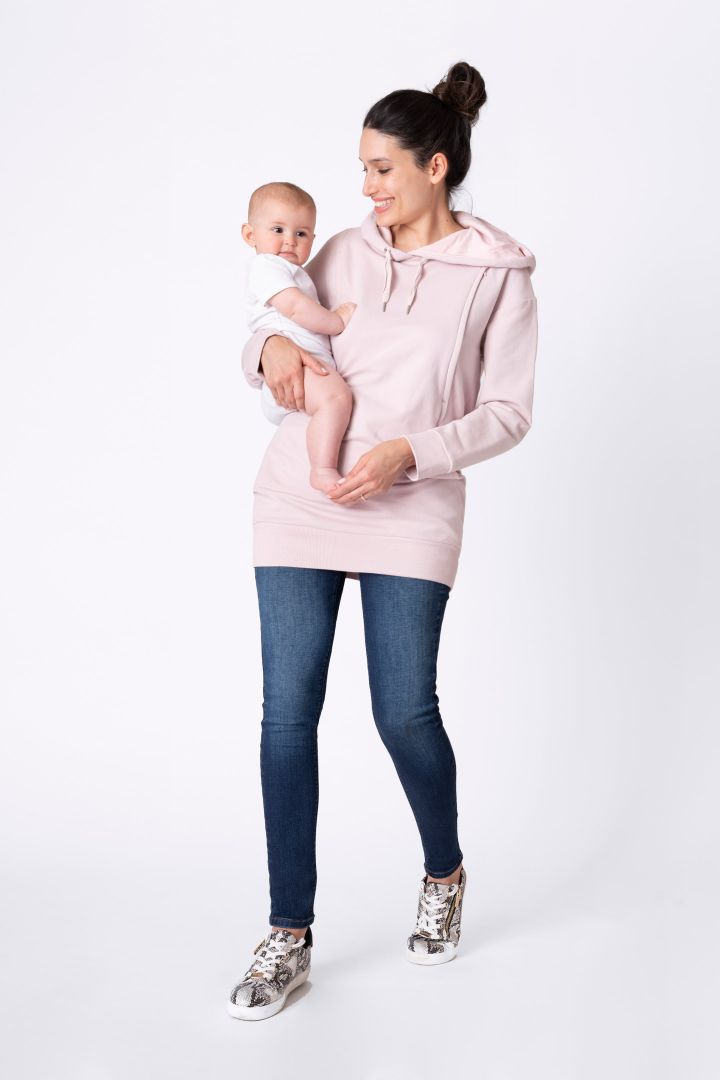 Maternity and nursing hoodie, pink