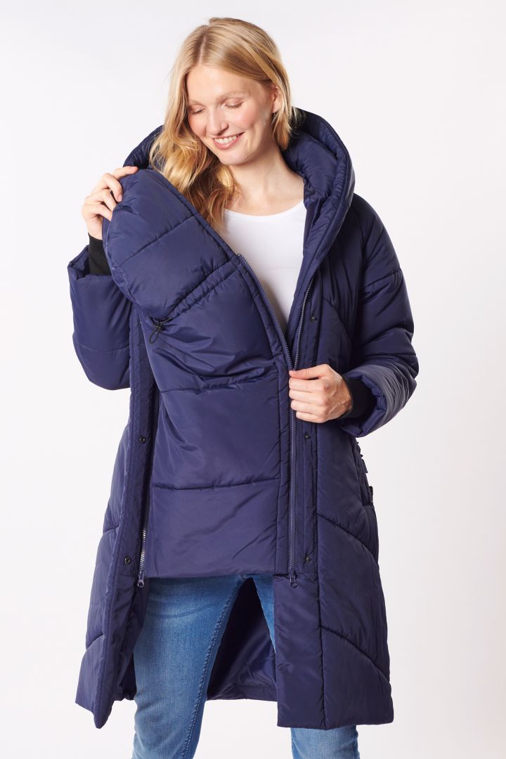 3 in 1 Eco Maternity Coat with Baby Carrier Insert navy