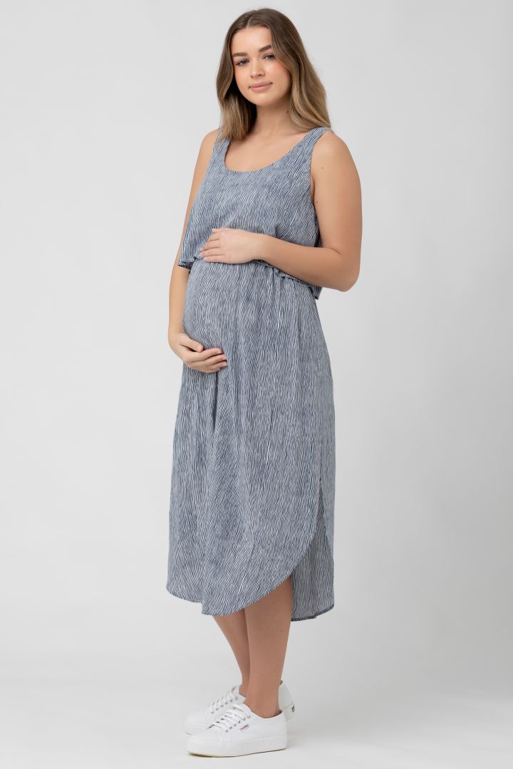 Midi Maternity and Nursing Strap Dress