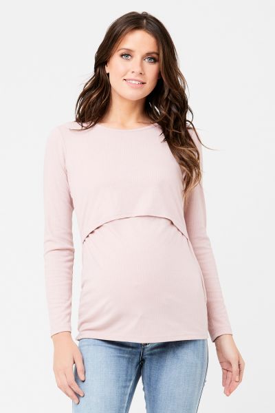 Maternity and nursing shirt with ribbed structure