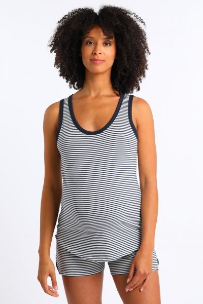 Striped Maternity and Nursing Top in Organic Cotton