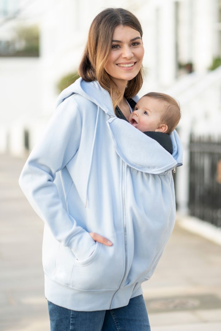 Maternity and Babywearing Hoody light blue