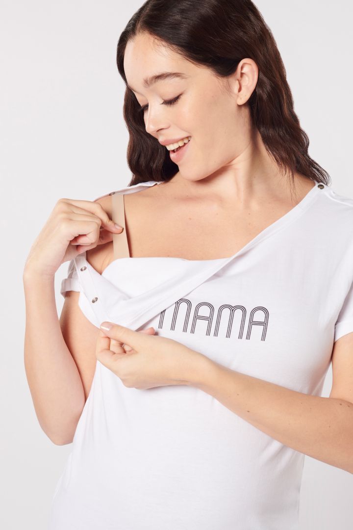 MAMA & MINI Organic Partnerlook T-Shirt & Onesie Set white