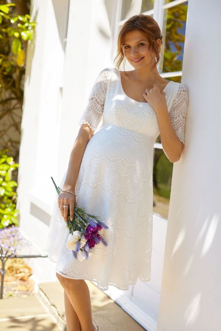 Wedding Dress with Half Lace Sleeves