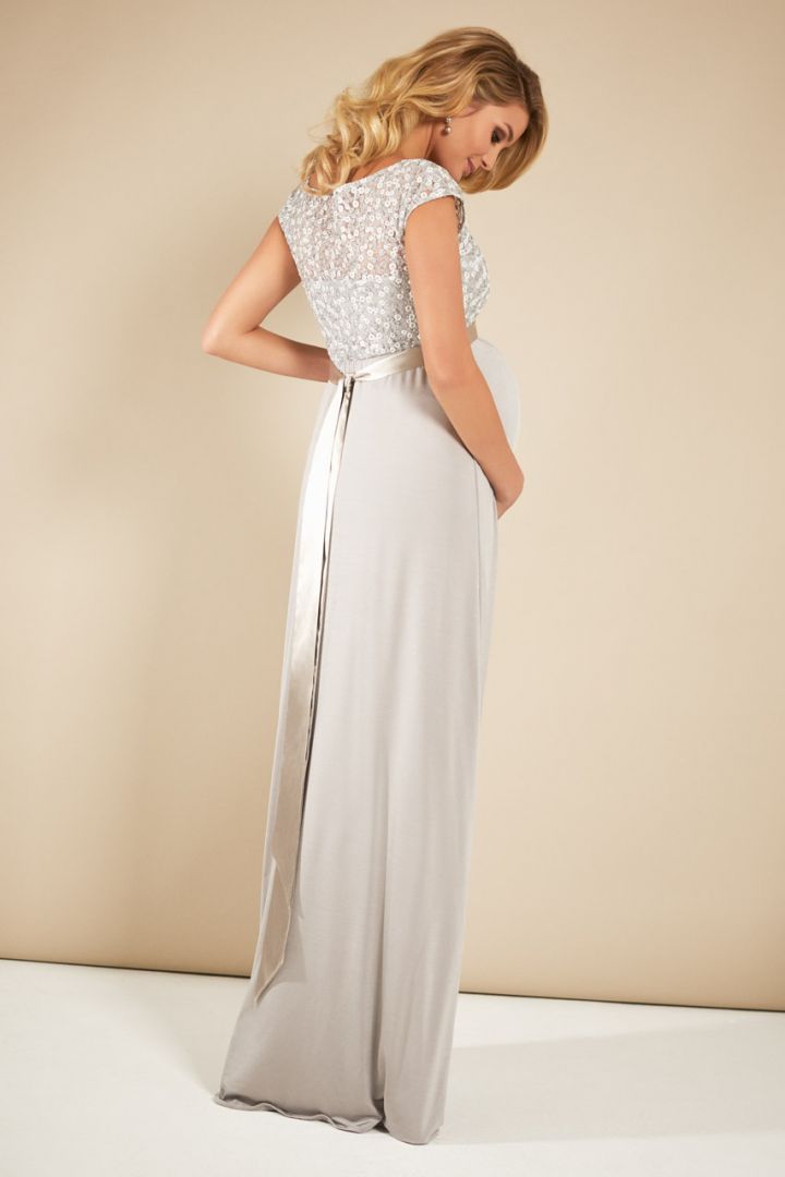 Festive maternity gown silver