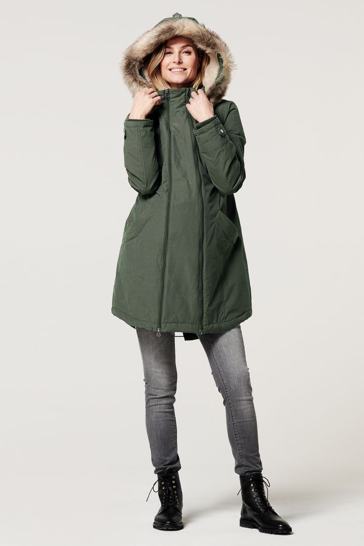 2 in 1 Maternity Jacket with Insert olive
