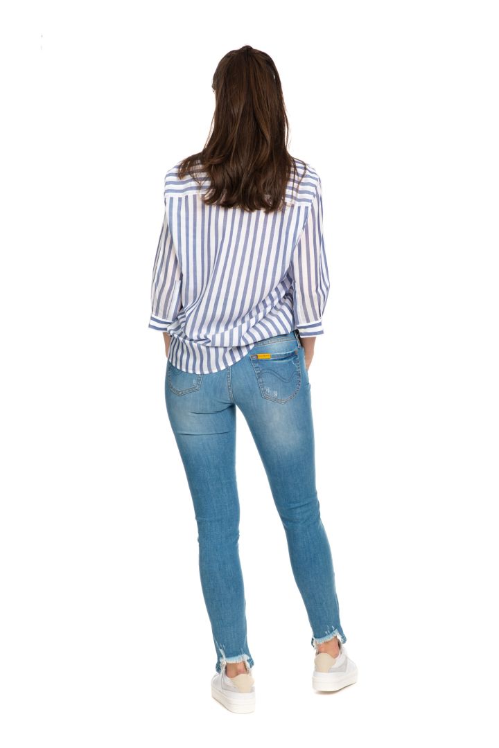 Maternity Jeans with Ripped Hem