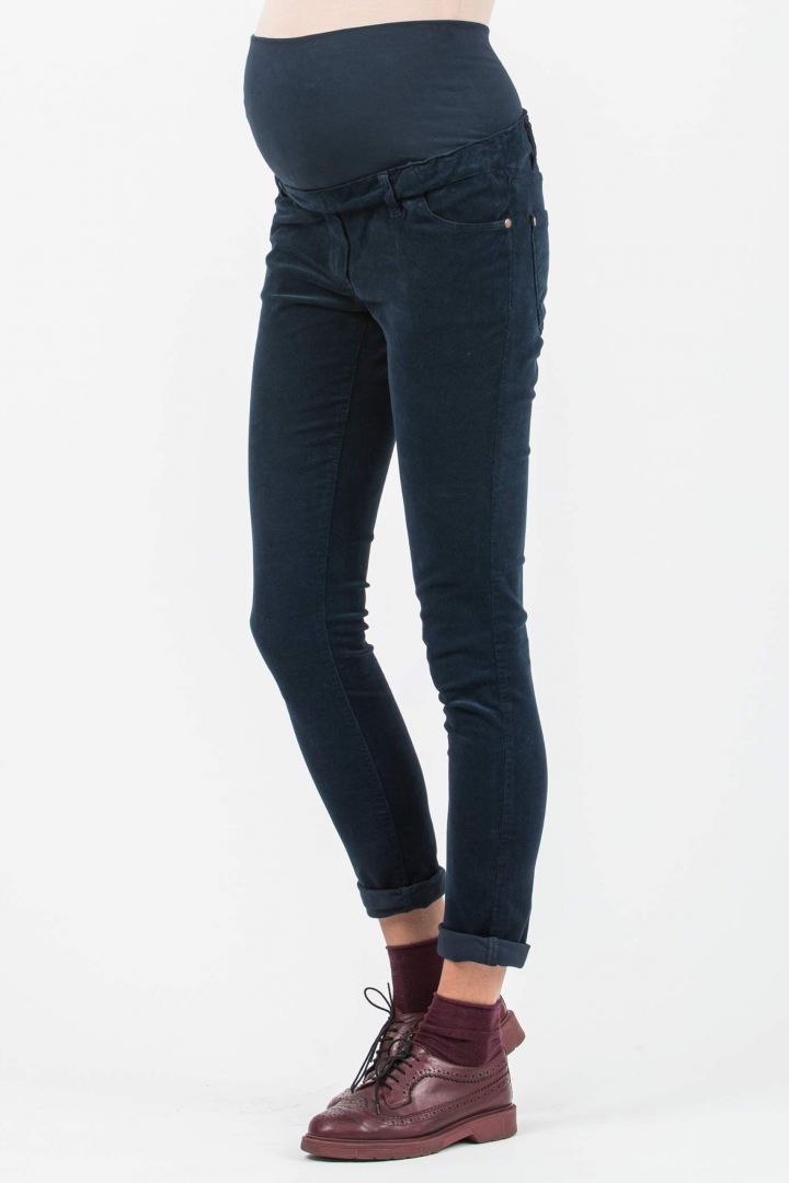 Skinny Maternity Cord Trousers navy