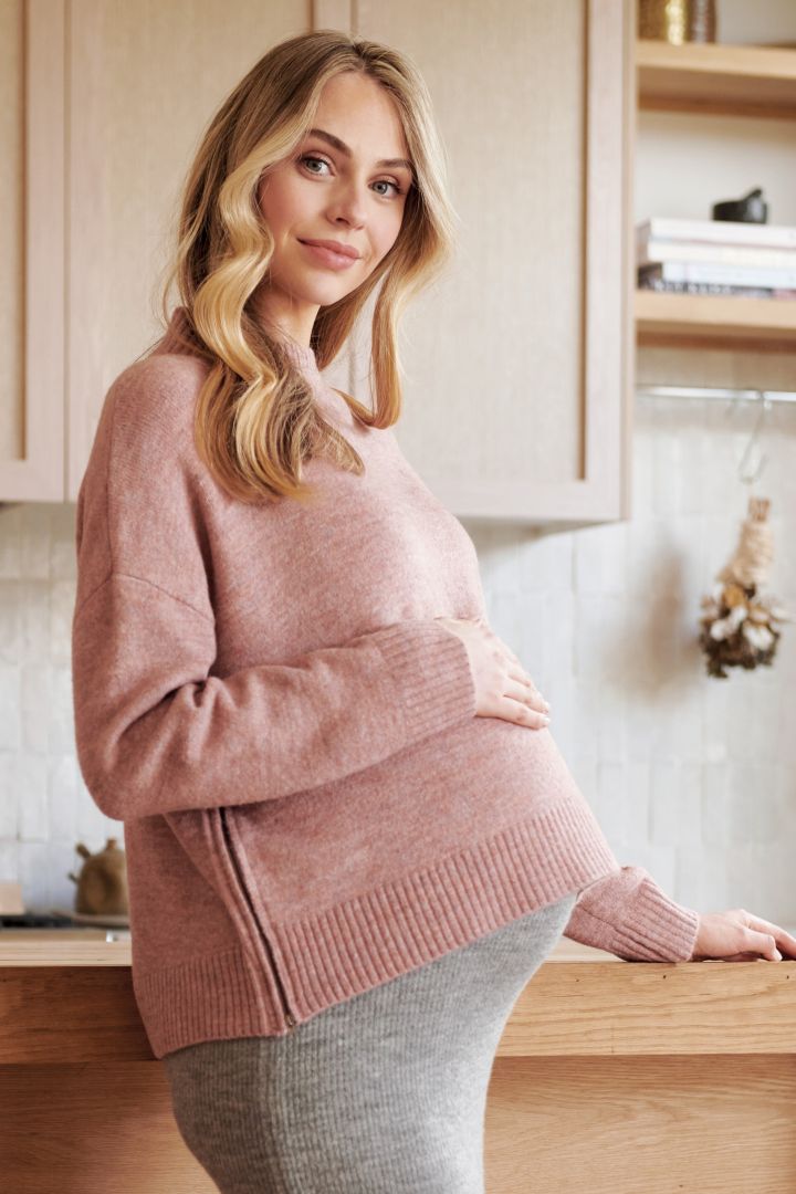 Knit Maternity Jumper with Nursing Opening at the Side