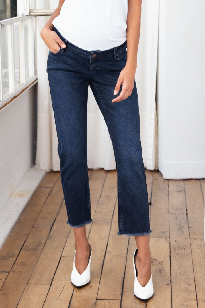 Ankle Maternity Jeans with Detachable Belly Band