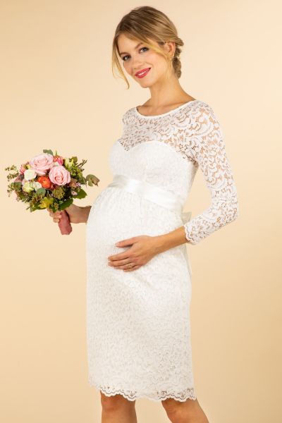 Maternity Wedding Dress with Heart Neckline