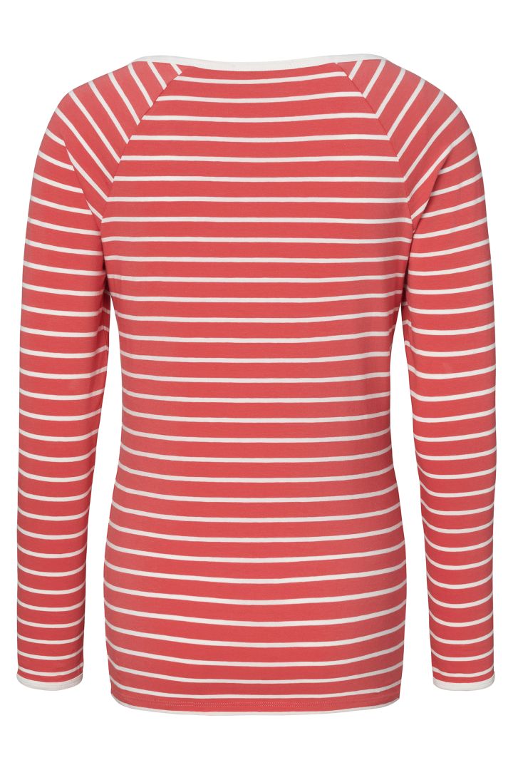 Organic Maternity and Nursing Shirt with Stripes red