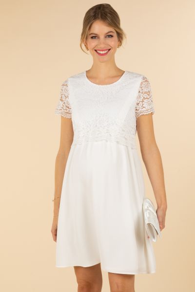 Maternity and Nursing Wedding Dress with Lace