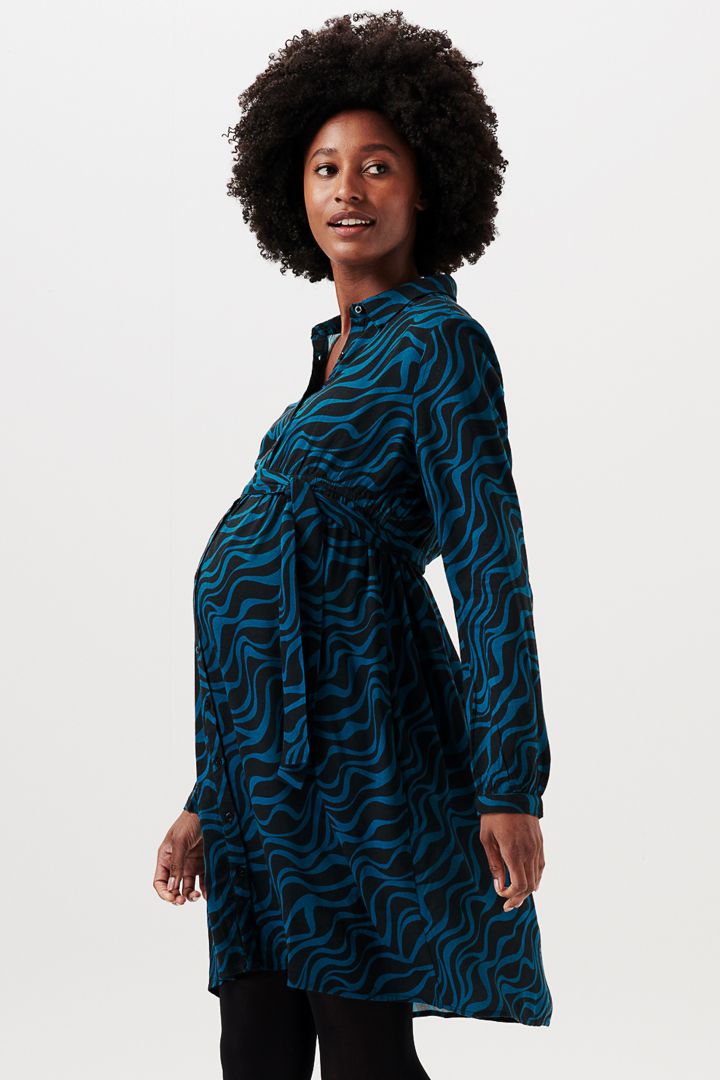 Maternity and Nursing Shirt Blouse Dress with print