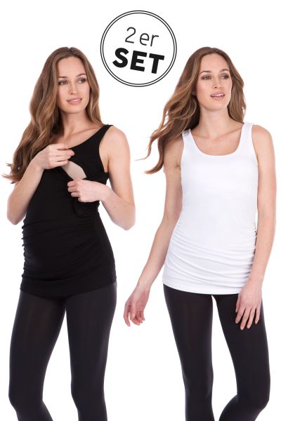 Two Pack Maternity and Nursing Top black/white