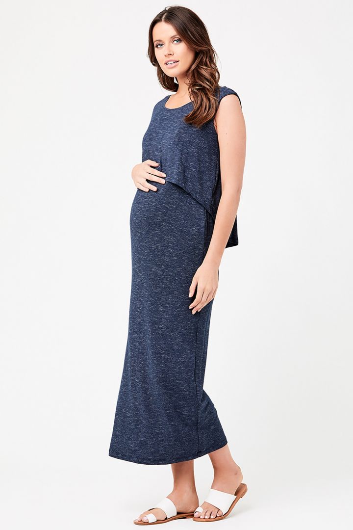 Layered Maternity and Nursing Dress denim