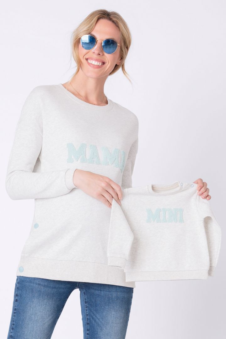 Sweatshirt mit Stillöffnung und Baby Sweater im Set