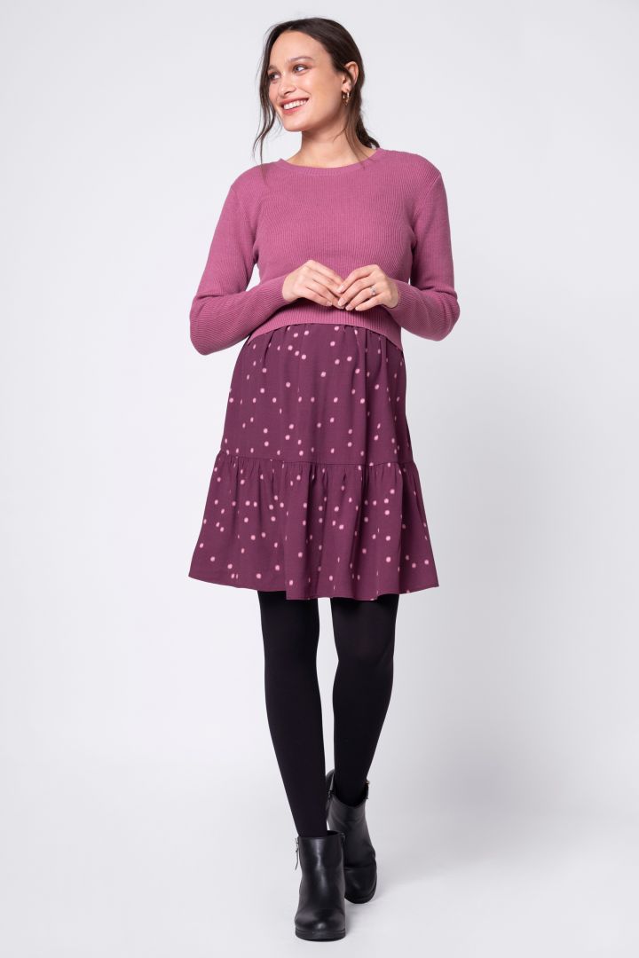 Maternity and Nursing Dress with Knitted Top