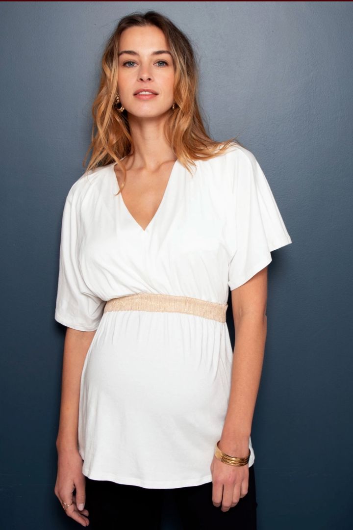 Ecovero Maternity and Nursing Tunic off-white