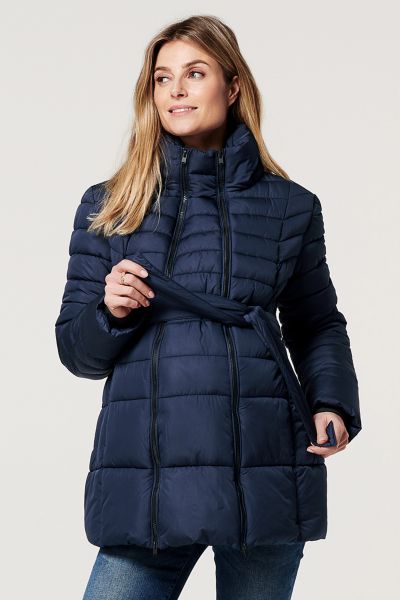 Quilted Maternity Coat night blue