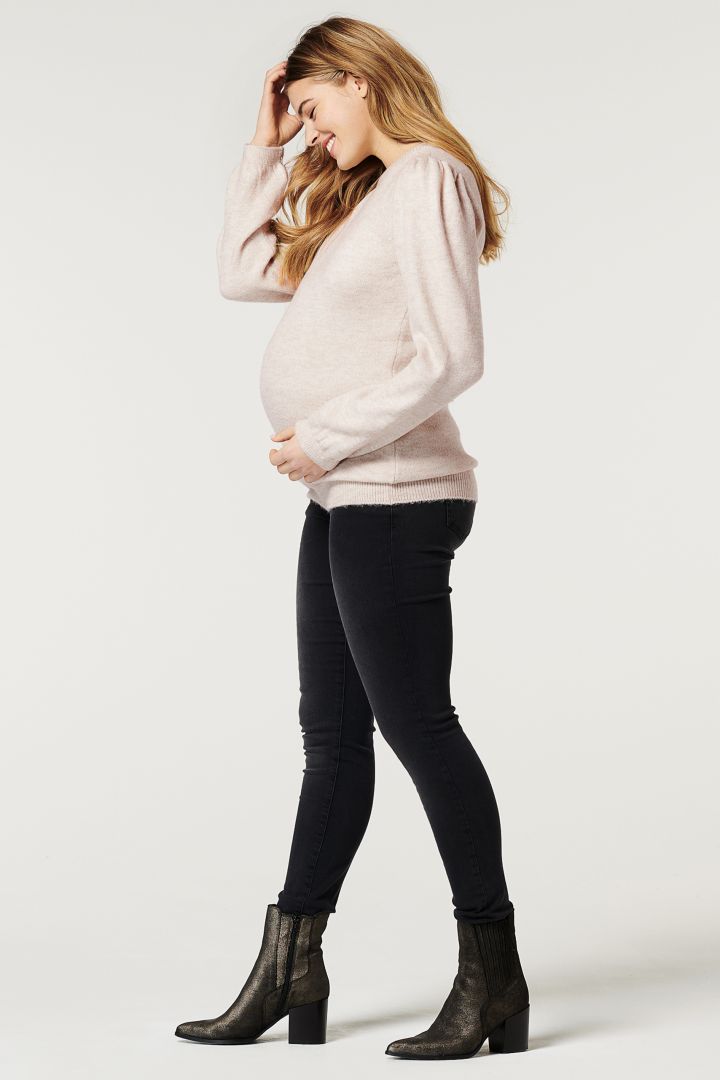 Eco Maternity Sweater with Balloon Sleeves sand