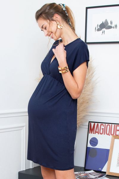 Cache-Coeur Maternity and Nursing Dress navy