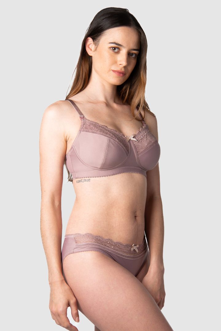 Full Cup Nursing Bra with Lace taupe