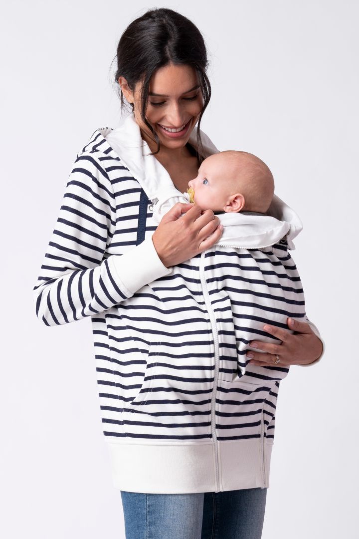 Maternity and Babywearing Hoody with Stripes