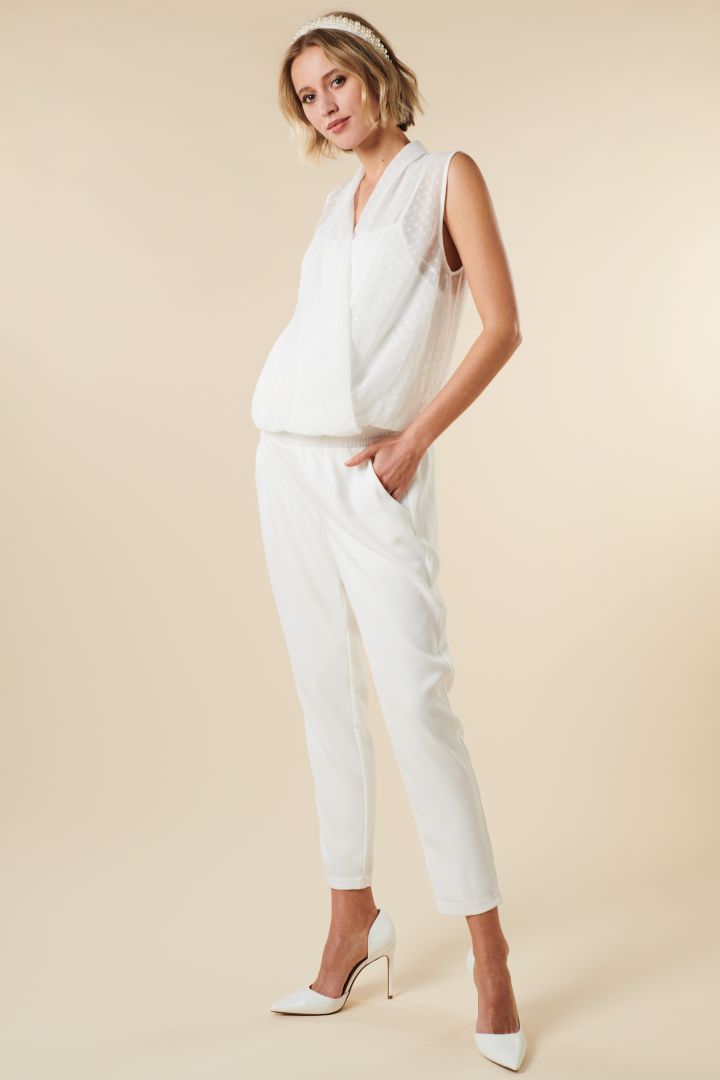 Maternity Bridal Jumpsuit with Nursing Opening