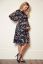 Preview: Maternity dress with flower print, navy