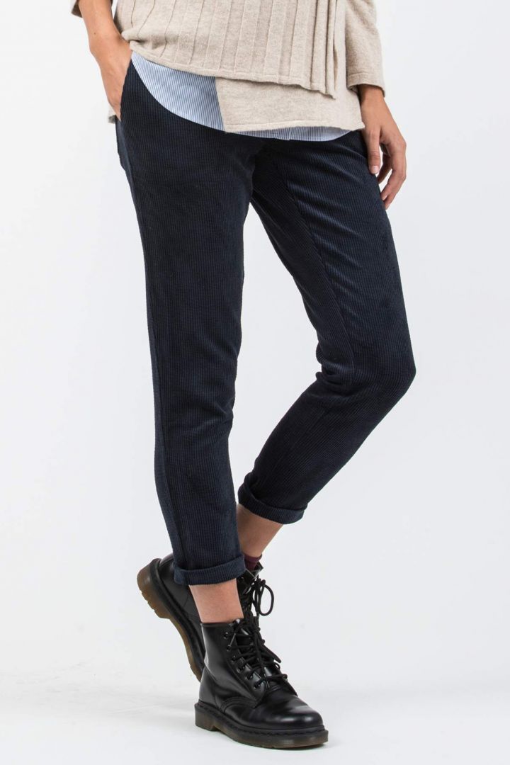 Relax Fit Umstandscordhose navy