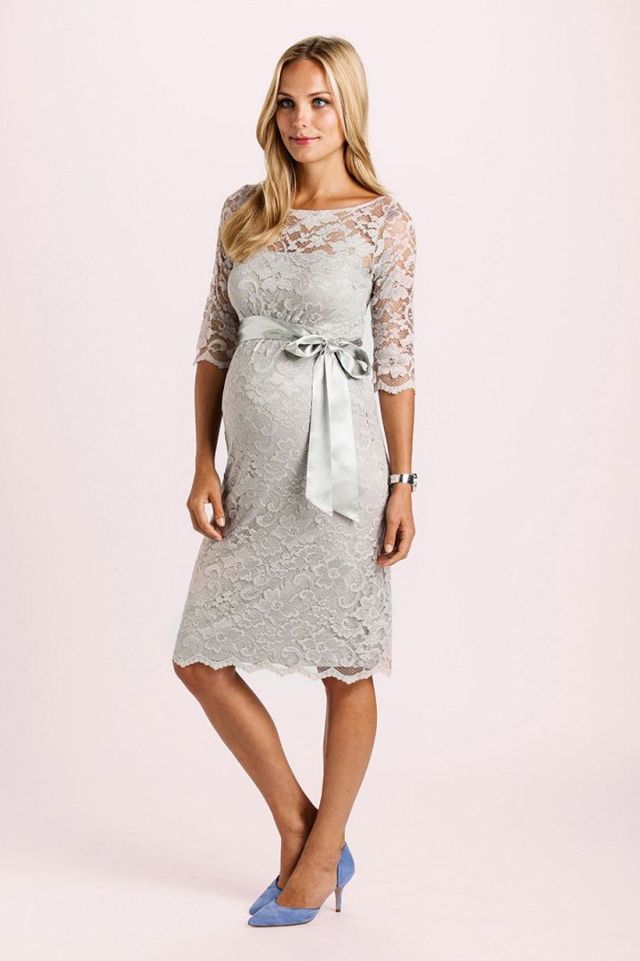 Lace Dress with Sash silver