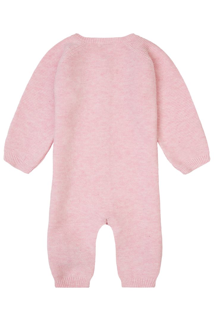 Organic Knit Romper with Button Placket pink
