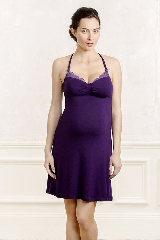 Maternity and Nursing Nightdress with Lace