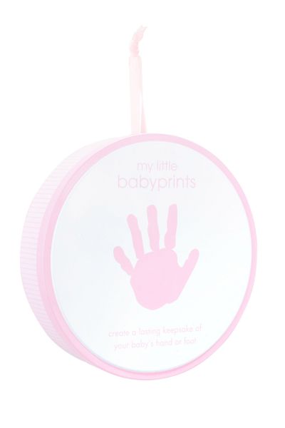 Baby Hand oder Fuß Abdruckset Geschenkdose rosa