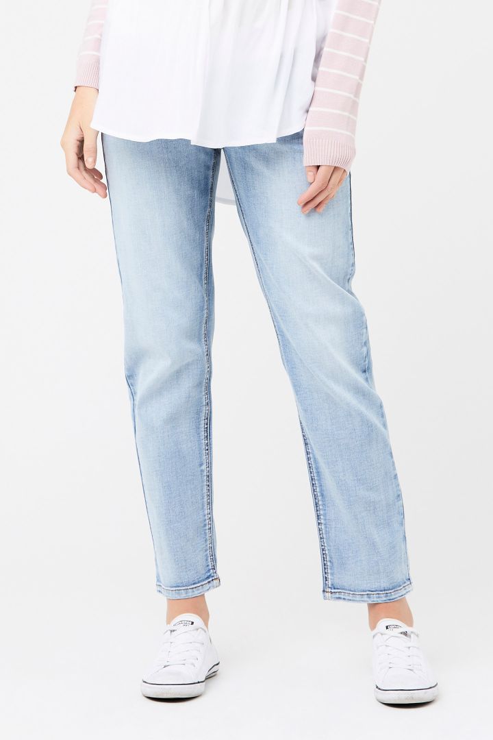Girlfriend maternity jeans with under-bump waistband
