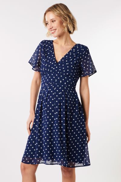 Chiffon Maternity and Nursing Dress with Dots