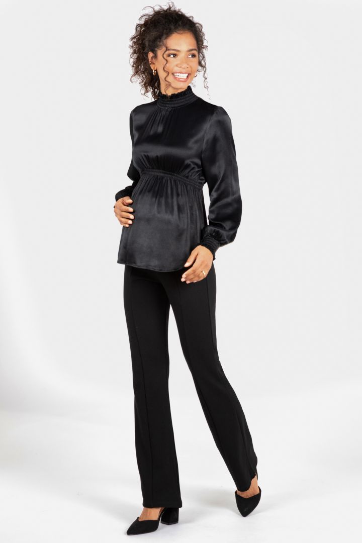 Maternity Evening Blouse with Stand Up collar