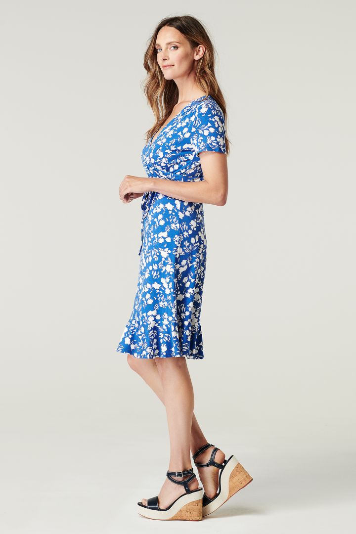 Ecovero Maternity and Nursing Dress with Flower Print