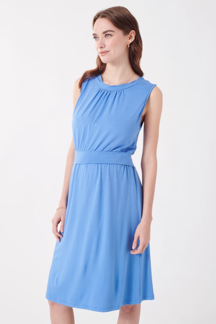 Ecovero Maternity and Nursing Dress Periwinkle Blue
