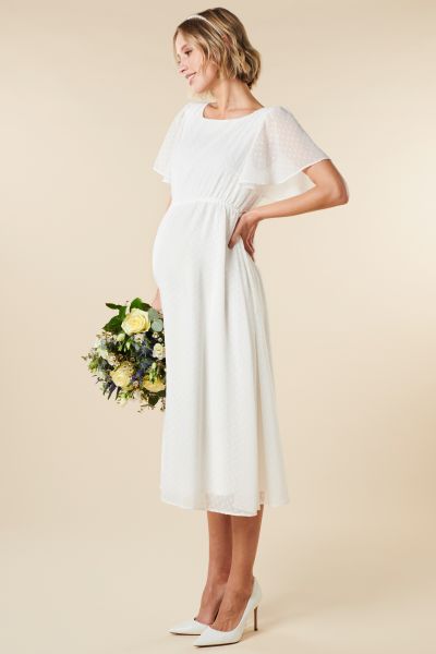 Maternity Wedding Dress with Bow Detail at Back